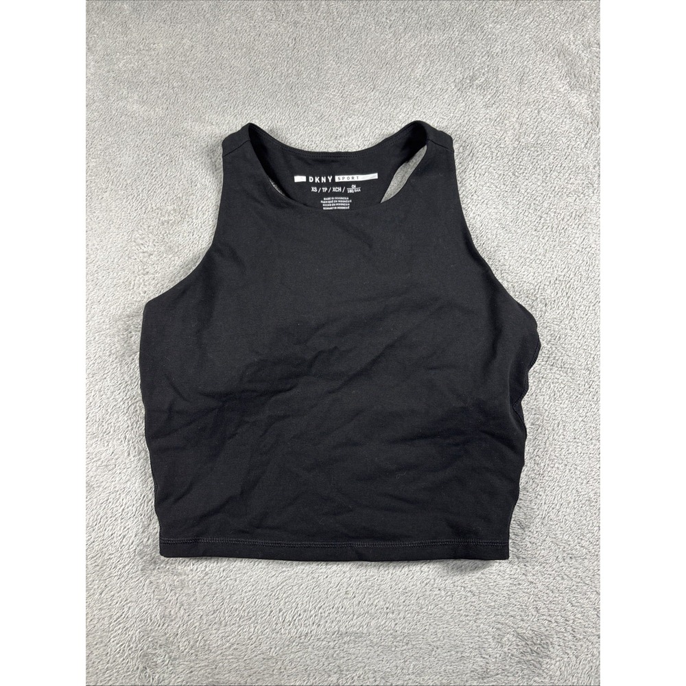 DKNY Sport black high-neck cropped tank top Size XS New‎